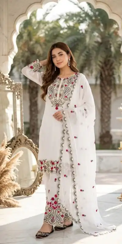 MT 1078 White Roman Silk Salwar Suit Perfect for Wedding, Party, Ethnic Day, Anniversary, Diwali – . Now at just ₹2399. Delivery 4-6 Working Days. | Jump Suits, Straight Suits, Casual Suits, Creative suits, Designer Suits, Palazzo Suits, Party Wear Suits, Patiala Suits, Salwar suit