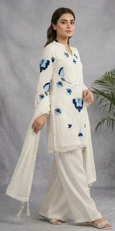 LG 2121 White Soft Organza Salwar Suit with Embroidery Work & Cut Work. Available at ₹2099 only. Delivery 4-6 Working Days. Shop now. | Jump Suits, Straight Suits, Casual Suits, Creative suits, Designer Suits, Palazzo Suits, Party Wear Suits, Patiala Suits, Salwar suit