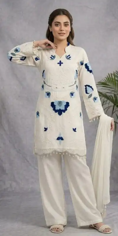 LG 2121 White Soft Organza Salwar Suit with Embroidery Work & Cut Work. Available at ₹2099 only. Delivery 4-6 Working Days. Shop now. | Jump Suits, Straight Suits, Casual Suits, Creative suits, Designer Suits, Palazzo Suits, Party Wear Suits, Patiala Suits, Salwar suit