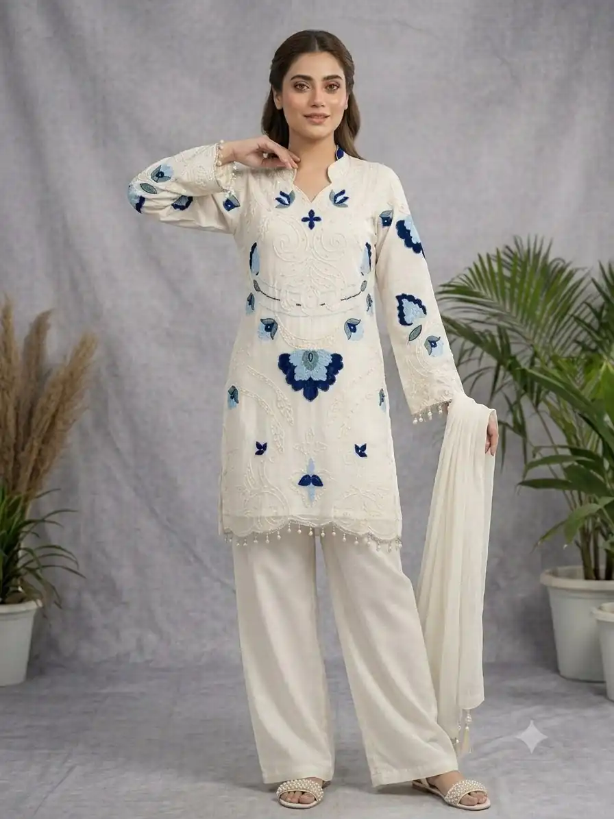 LG 2121 White Soft Organza Salwar Suit with Embroidery Work & Cut Work. Available at ₹2099 only. Delivery 4-6 Working Days. Shop now. | Jump Suits, Straight Suits, Casual Suits, Creative suits, Designer Suits, Palazzo Suits, Party Wear Suits, Patiala Suits, Salwar suit