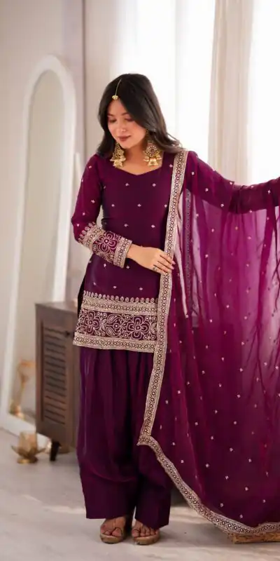 KB 310 Wine in Wine Fendy Silk Embroidery Work & Sequins Work Salwar Suit . Now at just ₹2049. Delivery 4-6 Working Days. Shop now. | Jump Suits, Straight Suits, Casual Suits, Creative suits, Designer Suits, Palazzo Suits, Party Wear Suits, Patiala Suits, Salwar suit