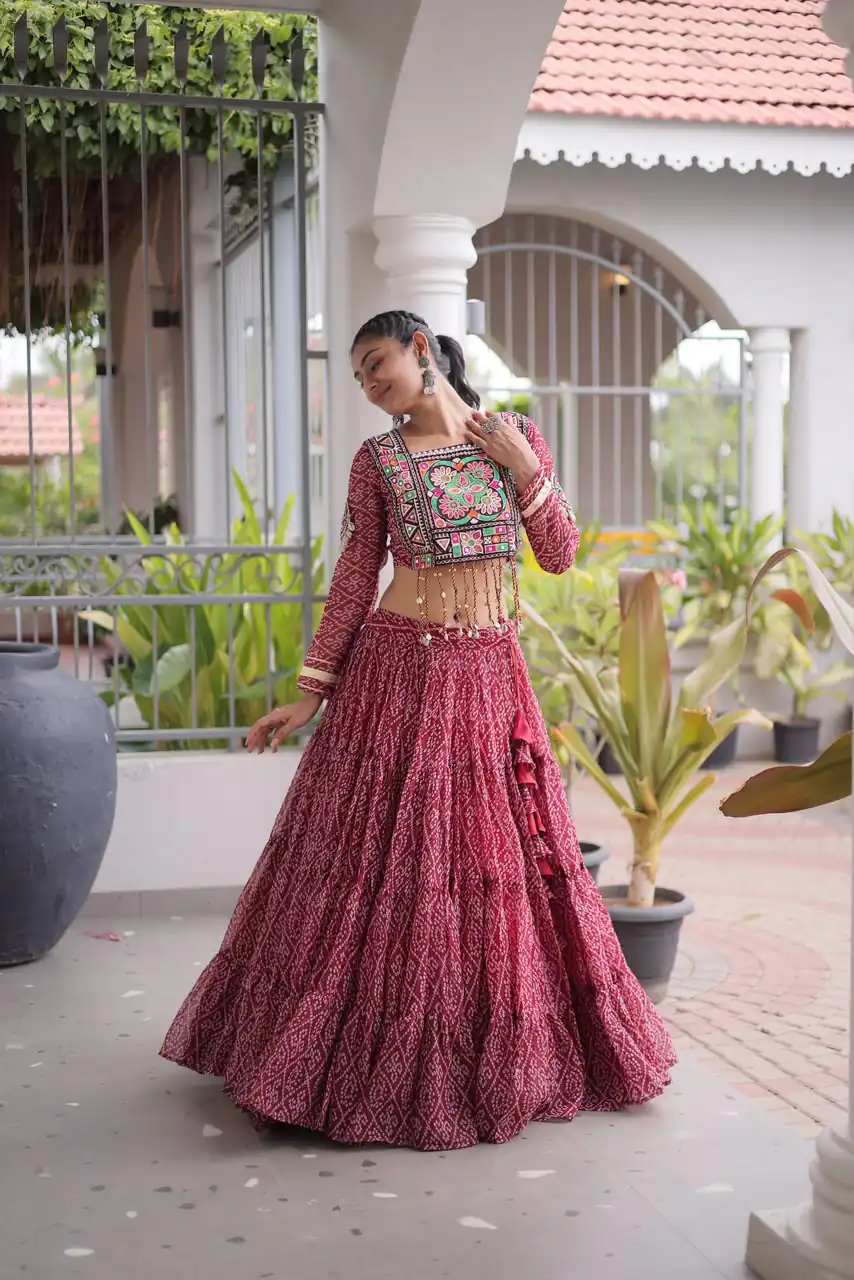 KA 5080 Maroon| Faux Georgette Lehenga Choli with Embroidery Work & Lace Work. Special Price ₹2499. Delivery 4-6 Working Days. Shop now. | Bollywood Lehenga, Creative Lehenga, Designer Lehenga, Embroidered Lehenga, Lehenga, Party Wear Lehenga