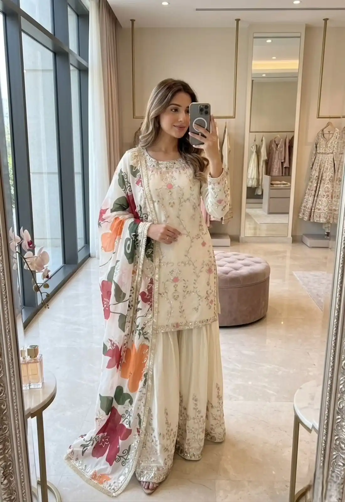 Embroidery Work & Sequins Work Salwar Suit WW 1215 Off White in Off White Cinon Silk. Now at just ₹2149. Delivery 4-6 Working Days. Shop now. | Jump Suits, Straight Suits, Casual Suits, Creative suits, Designer Suits, Palazzo Suits, Party Wear Suits, Patiala Suits, Salwar suit