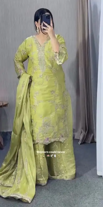 VLM 342 Pista Color Zimmy Silk Salwar Suit with Embroidery Work. Affordable Price ₹2149. Delivery 4-6 Working Days. Shop now. | Jump Suits, Straight Suits, Casual Suits, Creative suits, Designer Suits, Palazzo Suits, Party Wear Suits, Patiala Suits, Salwar suit