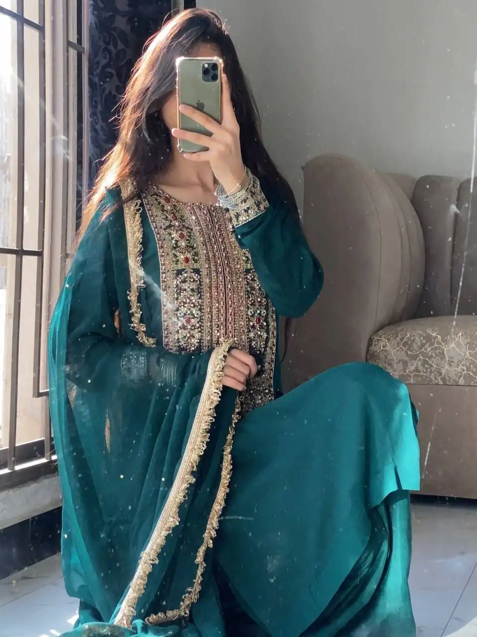 ZC 8021 Teal Fox Georgette Salwar Suit with Embroidery Work & Sequins Work. Exclusive Offer ₹2099. Delivery 4-6 Working Days. Shop now. | Jump Suits, Straight Suits, Casual Suits, Creative suits, Designer Suits, Palazzo Suits, Party Wear Suits, Patiala Suits, Salwar suit