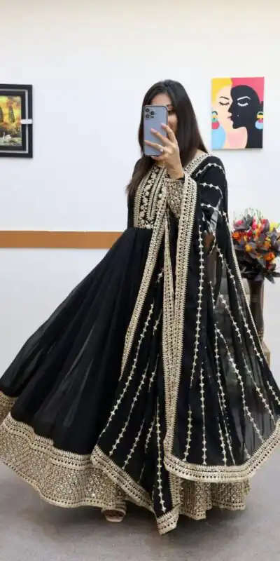 ZC 8957 Gown Perfect for Wedding, Party, Lohri, Haldi, Ethnic Day – . Available at ₹999 only. Delivery 4-6 Working Days. Shop now. | Bollywood Gowns, Creative Gowns, Designer Gowns, Embroidered Gowns, Gowns, Party Wear Gowns