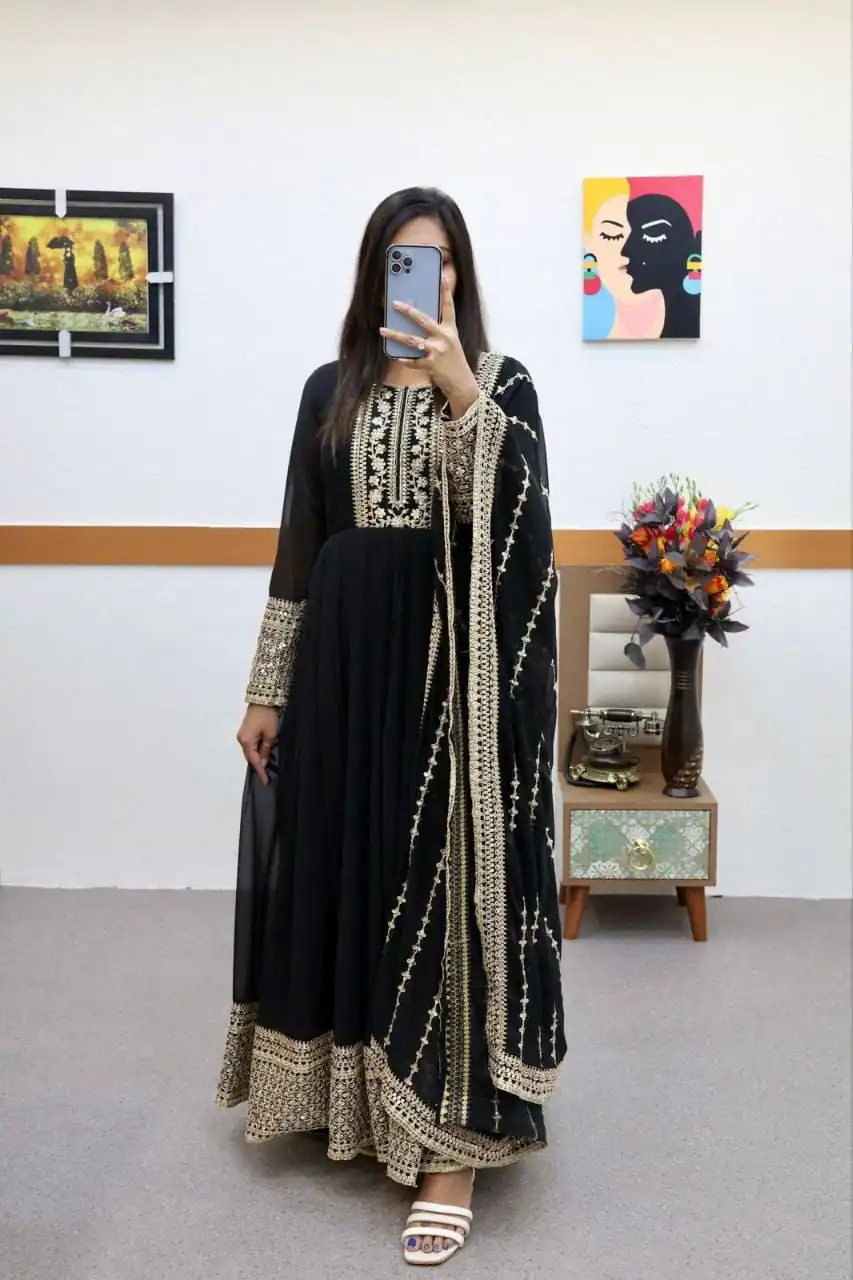 ZC 8957 Gown Perfect for Wedding, Party, Lohri, Haldi, Ethnic Day – . Available at ₹999 only. Delivery 4-6 Working Days. Shop now. | Bollywood Gowns, Creative Gowns, Designer Gowns, Embroidered Gowns, Gowns, Party Wear Gowns