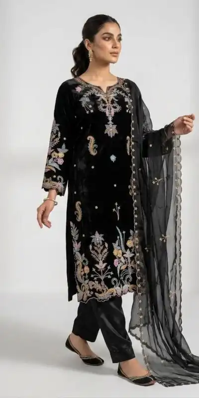 LG 2124 Black Color Roman Silk Salwar Suit with Embroidery Work. Available at ₹2149 only. Delivery 4-6 Working Days. Shop now. | Jump Suits, Straight Suits, Casual Suits, Creative suits, Designer Suits, Palazzo Suits, Party Wear Suits, Patiala Suits, Salwar suit