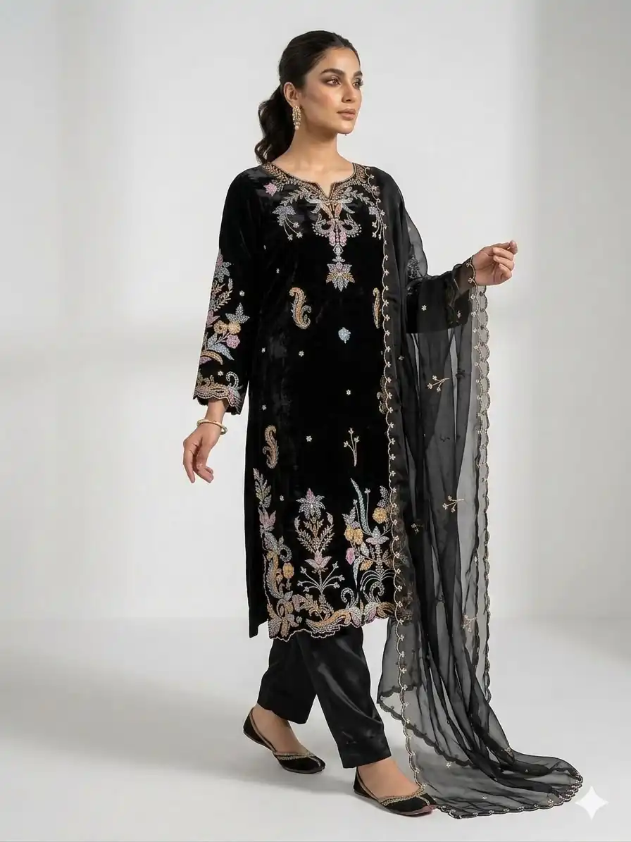 LG 2124 Black Color Roman Silk Salwar Suit with Embroidery Work. Available at ₹2149 only. Delivery 4-6 Working Days. Shop now. | Jump Suits, Straight Suits, Casual Suits, Creative suits, Designer Suits, Palazzo Suits, Party Wear Suits, Patiala Suits, Salwar suit