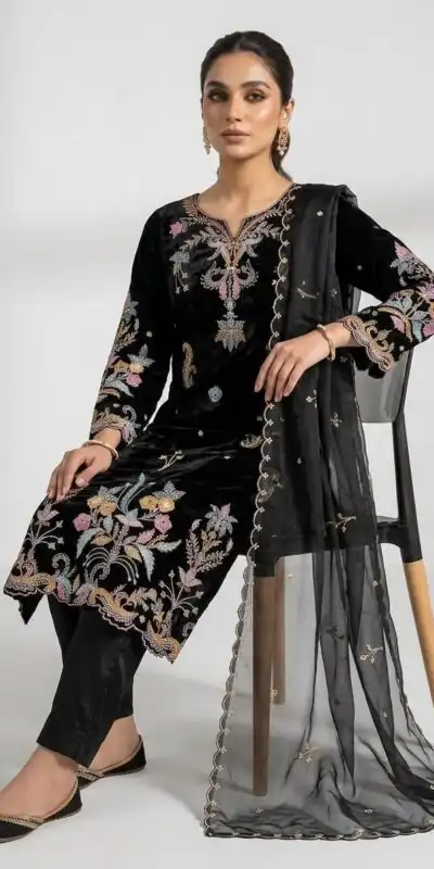 LG 2124 Black Color Roman Silk Salwar Suit with Embroidery Work. Available at ₹2149 only. Delivery 4-6 Working Days. Shop now. | Jump Suits, Straight Suits, Casual Suits, Creative suits, Designer Suits, Palazzo Suits, Party Wear Suits, Patiala Suits, Salwar suit