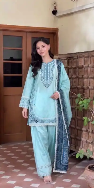 AD 233 Blue in White Satin Rayon Digital Print & Embroidery Work Salwar Suit . Festive Deal ₹2449. Delivery 4-6 Working Days. Shop now. | Jump Suits, Straight Suits, Casual Suits, Creative suits, Designer Suits, Palazzo Suits, Party Wear Suits, Patiala Suits, Salwar suit