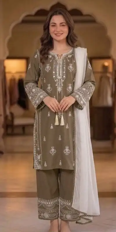 BE 465 Brown in Faux Georgette Mirror Embroidery Work Salwar Suit . Best Price ₹1999. Delivery 4-6 Working Days. Shop now. | Jump Suits, Straight Suits, Casual Suits, Creative suits, Designer Suits, Palazzo Suits, Party Wear Suits, Patiala Suits, Salwar suit