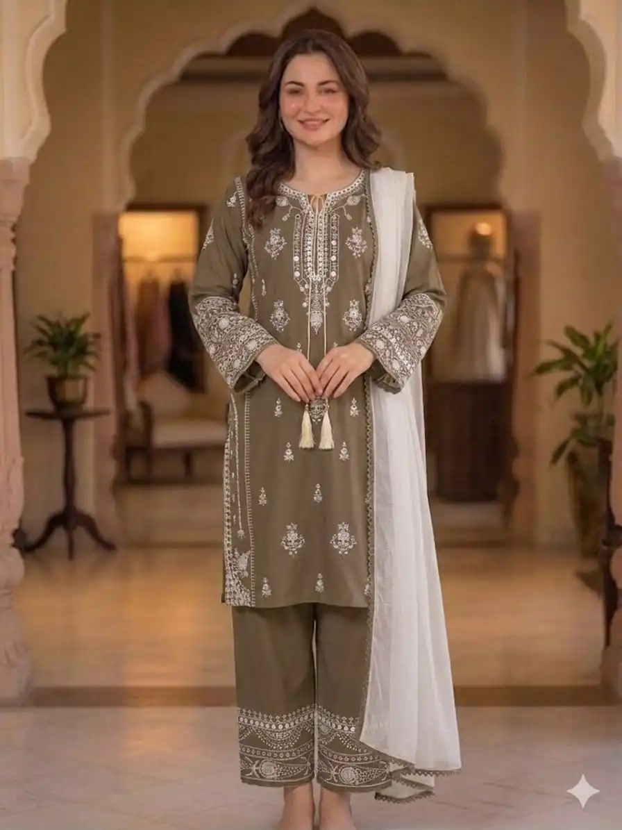 BE 465 Brown in Faux Georgette Mirror Embroidery Work Salwar Suit . Best Price ₹1999. Delivery 4-6 Working Days. Shop now. | Jump Suits, Straight Suits, Casual Suits, Creative suits, Designer Suits, Palazzo Suits, Party Wear Suits, Patiala Suits, Salwar suit