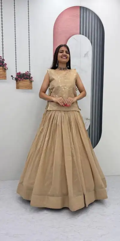 PC 569 Cream Color Crunchy Silk With Sequins Work Lehenga Choli . Special Price ₹2449. Delivery 4-6 Working Days. Shop now. | Bollywood Lehenga, Creative Lehenga, Designer Lehenga, Embroidered Lehenga, Lehenga, Party Wear Lehenga
