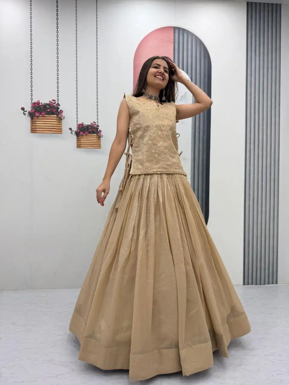 PC 569 Cream Color Crunchy Silk With Sequins Work Lehenga Choli . Special Price ₹2449. Delivery 4-6 Working Days. Shop now. | Bollywood Lehenga, Creative Lehenga, Designer Lehenga, Embroidered Lehenga, Lehenga, Party Wear Lehenga