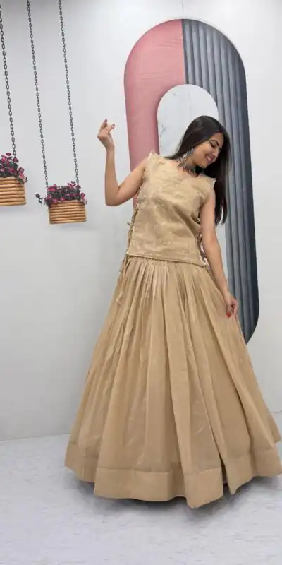 PC 569 Cream Color Crunchy Silk With Sequins Work Lehenga Choli . Special Price ₹2449. Delivery 4-6 Working Days. Shop now. | Bollywood Lehenga, Creative Lehenga, Designer Lehenga, Embroidered Lehenga, Lehenga, Party Wear Lehenga