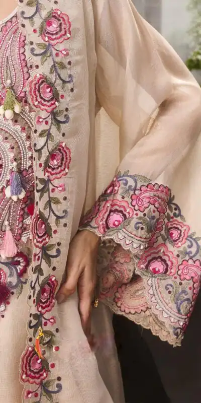SRK 5348 Cream Color Georgette Mirror Embroidery Work Salwar Suit . Best Price ₹2399. Delivery 4-6 Working Days. Shop now. | Jump Suits, Straight Suits, Casual Suits, Creative suits, Designer Suits, Palazzo Suits, Party Wear Suits, Patiala Suits, Salwar suit