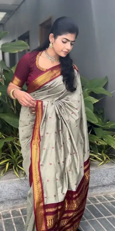KP 6092 Grey Soft Lichi Silk Cloth Saree Perfect for Wedding, Party, Family Gatherings, Sangeet, Festive Deal ₹1449. Delivery 4-6 Working Days | Bollywood Sarees, Creative Sarees, Designer Sarees, Embroidered Sarees, Ethnic Saree, Modern Digital sarees, Party Wear Sarees, Sarees