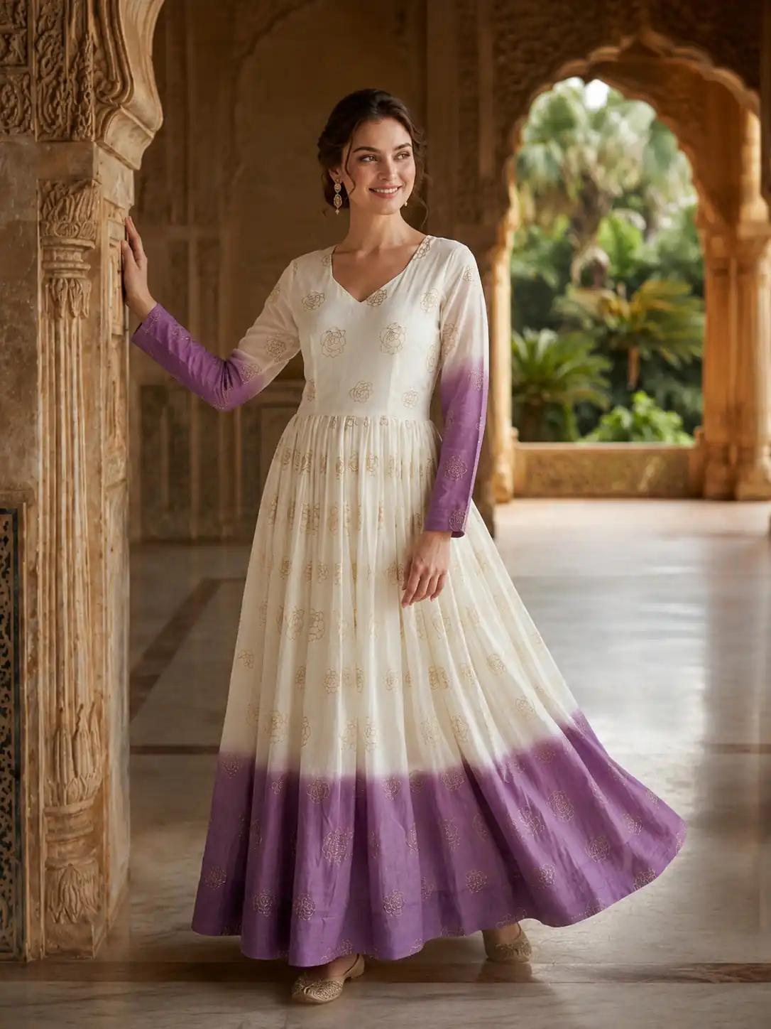 KA 1264 Lavender Silver Crunchy Gown Perfect for Wedding, Party, Durga Puja, Ganesh Chaturthi, Family Gatherings – n. Festive Deal ₹1819. Delivery 4-6 Worki | Bollywood Gowns, Creative Gowns, Designer Gowns, Embroidered Gowns, Gowns, Party Wear Gowns