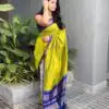 KP 6092 Lime Yellow Soft Lichi Silk Cloth Saree Perfect for Wedding, Party, Family Gatherings, Sangeet, Festive Deal ₹1449. Delivery 4-6 Working Days | Bollywood Sarees, Creative Sarees, Designer Sarees, Embroidered Sarees, Ethnic Saree, Modern Digital sarees, Party Wear Sarees, Sarees