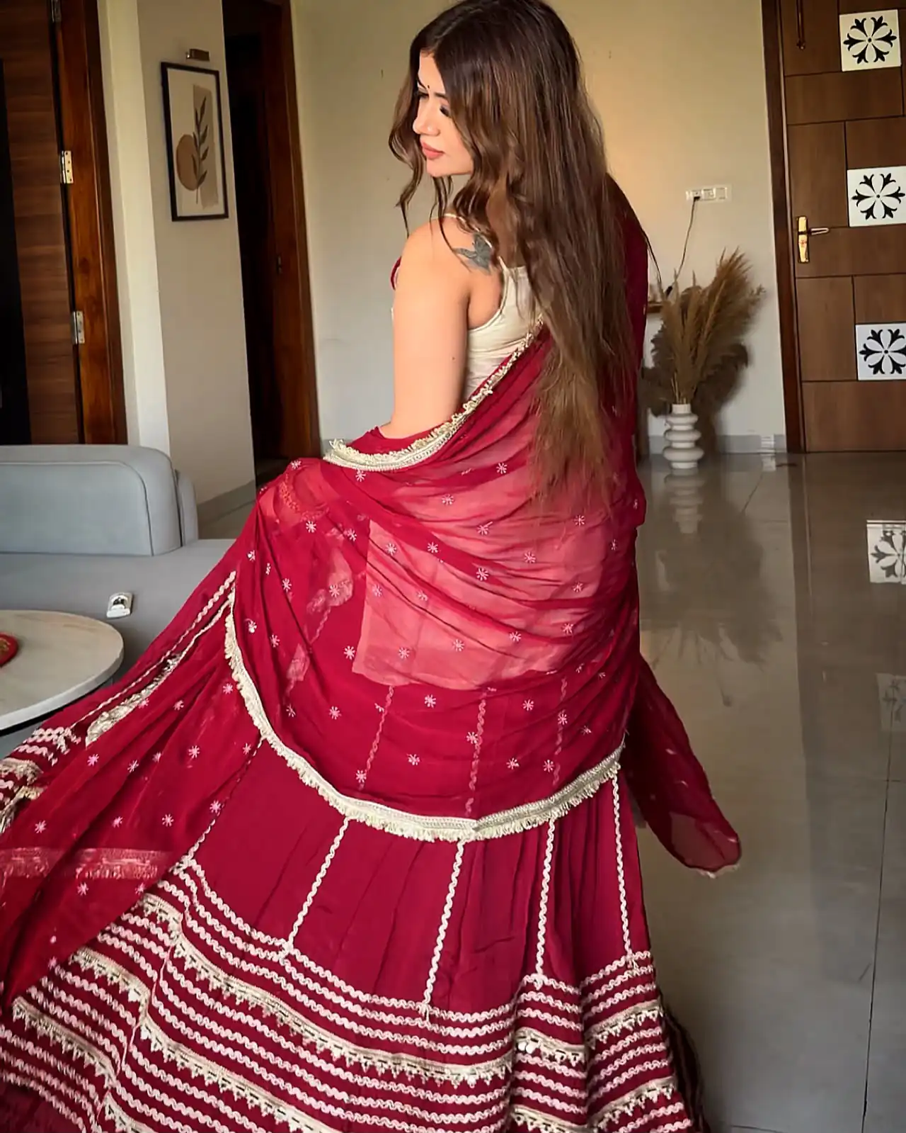 SRK 5344 Maroon Pretty Pista Fendy Silk Real Mirror Work Lehenga Choli Lehenga Choli Wedding, Party 2449/- Price ,Delivery 4-6 Working Days. Shop now | Bollywood Lehenga, Creative Lehenga, Designer Lehenga, Embroidered Lehenga, Lehenga, Party Wear Lehenga