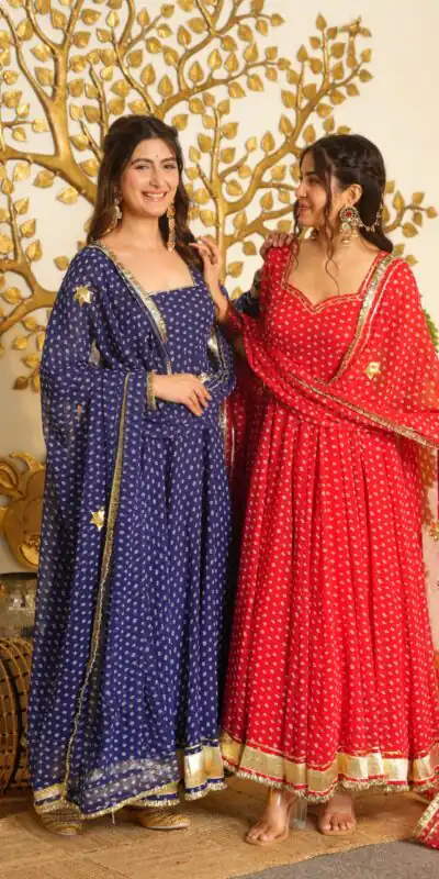 AD 239 Navy Blue in Colour Faux Georgette Bandhani Print Work Gown. Available at ₹1999 only. Delivery 4-6 Working Days. Shop now. | Bollywood Gowns, Creative Gowns, Designer Gowns, Embroidered Gowns, Gowns, Party Wear Gowns