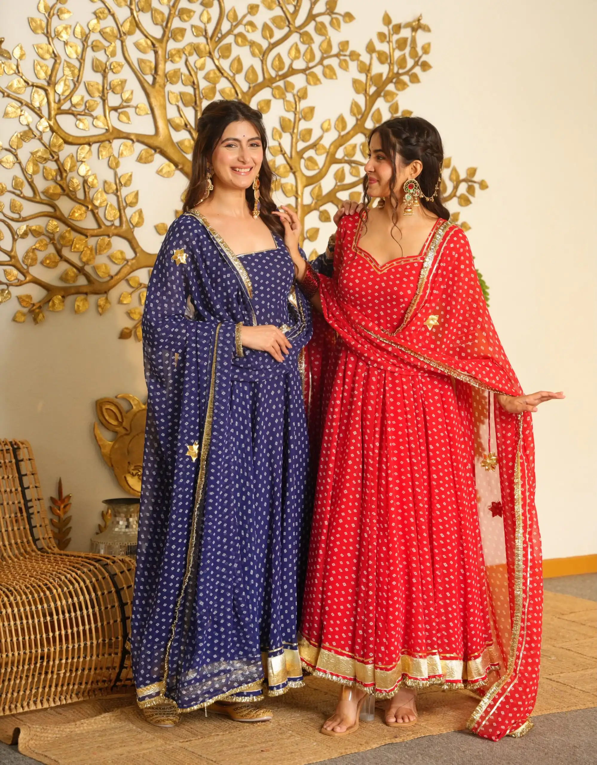 AD 239 Navy Blue in Colour Faux Georgette Bandhani Print Work Gown. Available at ₹1999 only. Delivery 4-6 Working Days. Shop now. | Bollywood Gowns, Creative Gowns, Designer Gowns, Embroidered Gowns, Gowns, Party Wear Gowns