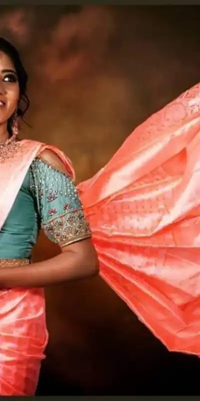 KPR 061 peach Soft Lichi Silk Saree with Lace Work & Lace Border. Introductory Price ₹1349. Delivery 4-6 Working Days. Shop now. | Bollywood Sarees, Creative Sarees, Designer Sarees, Embroidered Sarees, Ethnic Saree, Modern Digital sarees, Party Wear Sarees, Sarees
