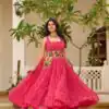 Ram 110 Pink Pretty Red Faux Georgette Mirror Gamathi Work Gown . Wedding, Party, Festive Get it for ₹2049. Delivery 4-6 Working Days. Shop now. | Bollywood Gowns, Creative Gowns, Designer Gowns, Embroidered Gowns, Gowns, Party Wear Gowns