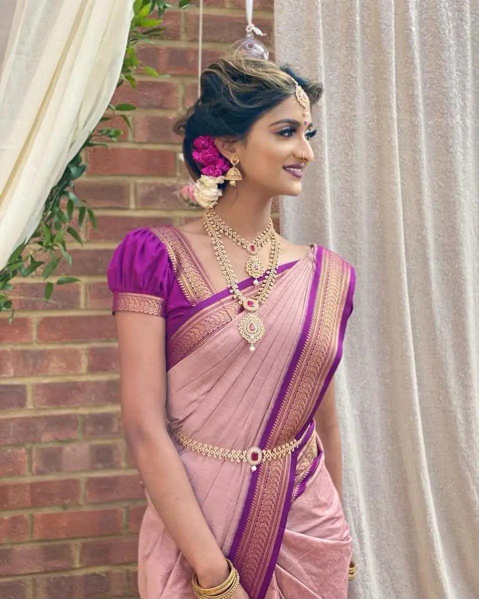 KP 6092 Pink Soft Lichi Silk Cloth Saree Perfect for Wedding, Party, Family Gatherings, Sangeet, Festive Deal ₹1449. Delivery 4-6 Working Days | Bollywood Sarees, Creative Sarees, Designer Sarees, Embroidered Sarees, Ethnic Saree, Modern Digital sarees, Party Wear Sarees, Sarees