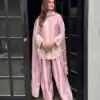 ZSR 3125 Pink Natural Crepp Silk With Embroidery Sequence Work Salwar Suit Perfect for Wedding, Party, Housewarming, Eid, Festival Celebrations | Jump Suits, Straight Suits, Tops & Bottoms, Track Suits, Trendy Wear, Casual Suits, Creative suits, Designer Suits, Palazzo Suits, Party Wear Suits, Patiala Suits, Salwar suit