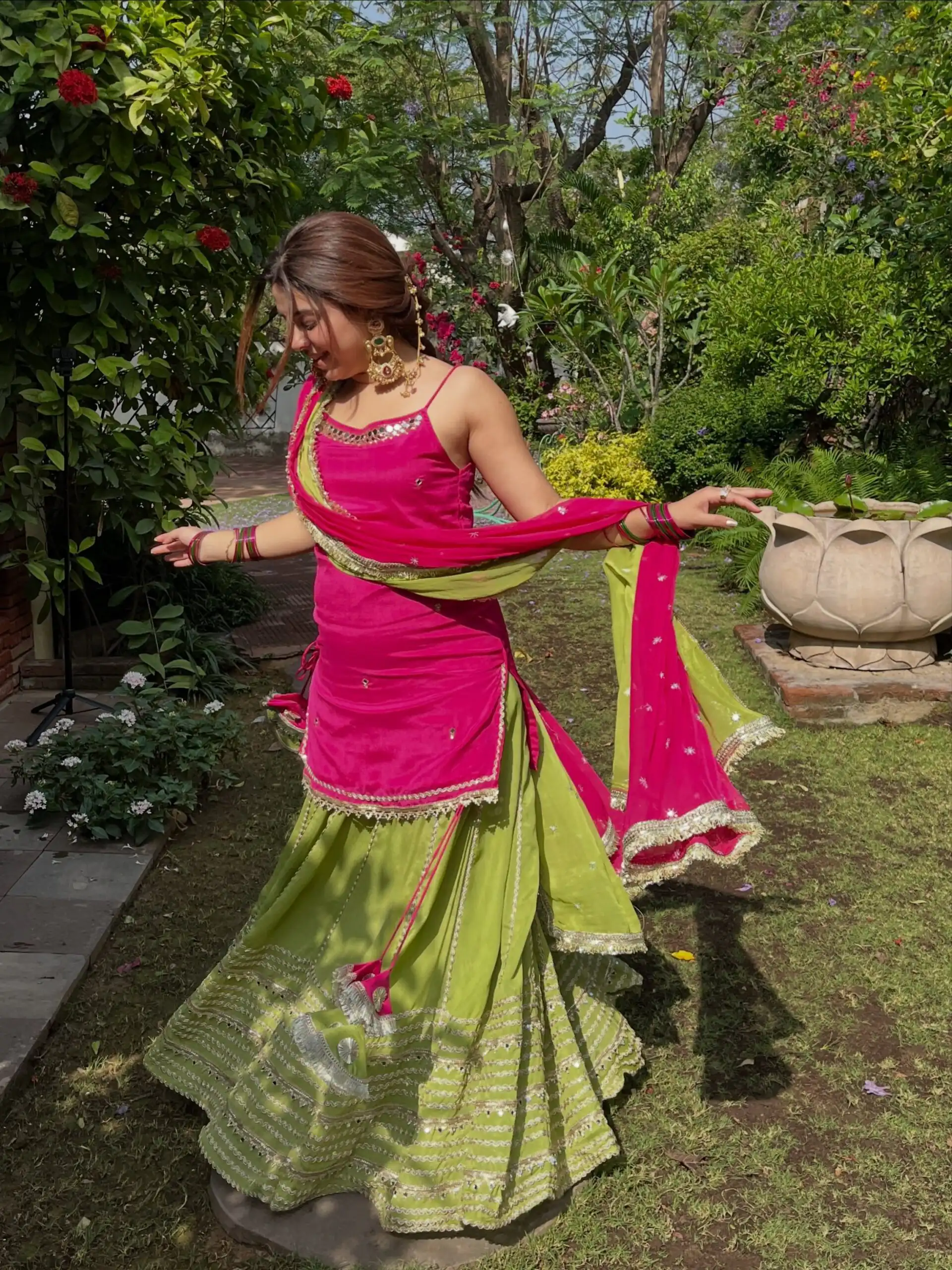 SRK 5344 | SRK 5344 Pretty Pista Fendy Silk Real Mirror Work Lehenga Choli Lehenga Choli Wedding, Party 2449/- Price ,Delivery 4-6 Working Days. Shop now | Bollywood Lehenga, Creative Lehenga, Designer Lehenga, Embroidered Lehenga, Lehenga, Party Wear Lehenga