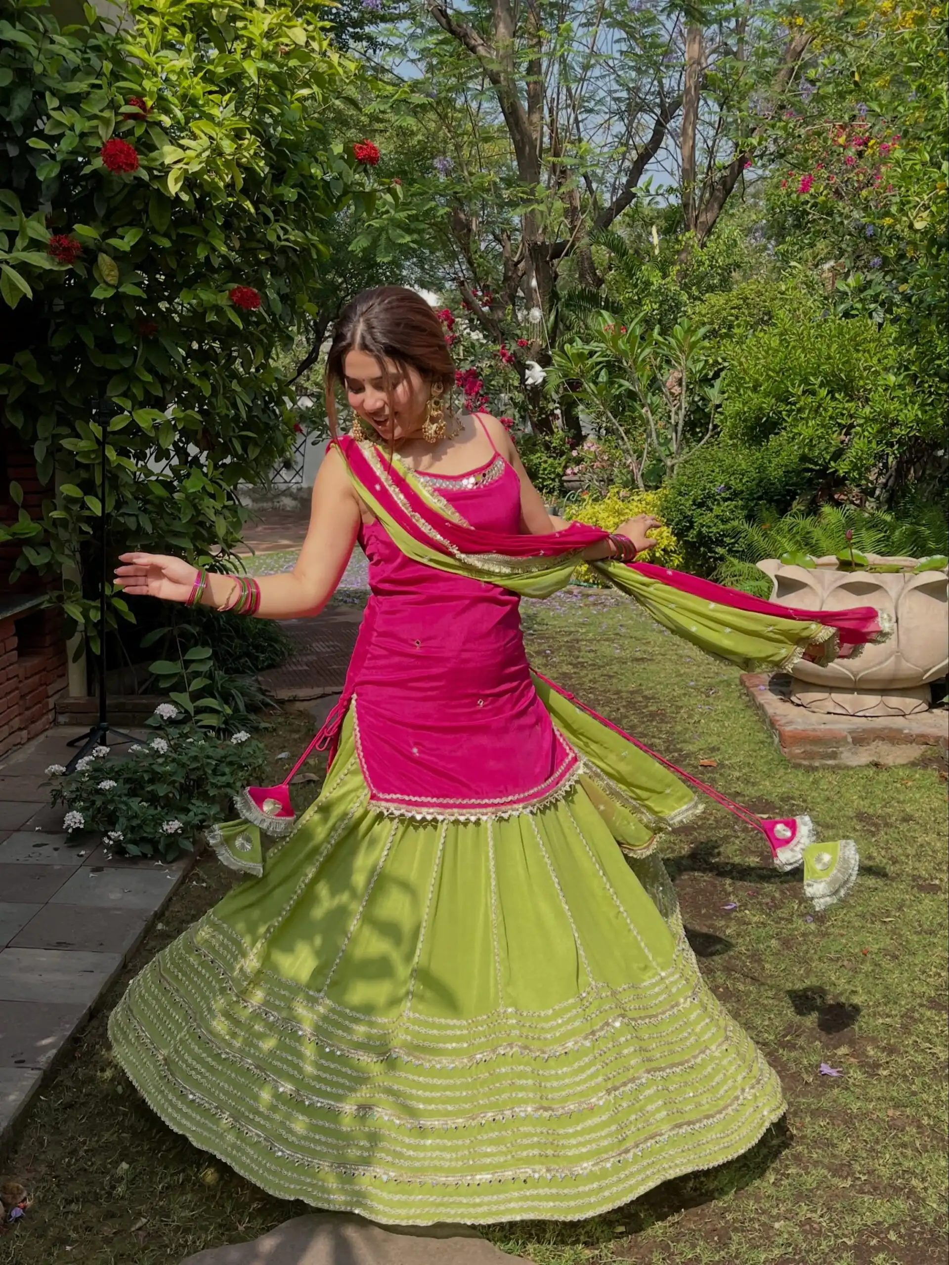 SRK 5344 | SRK 5344 Pretty Pista Fendy Silk Real Mirror Work Lehenga Choli Lehenga Choli Wedding, Party 2449/- Price ,Delivery 4-6 Working Days. Shop now | Bollywood Lehenga, Creative Lehenga, Designer Lehenga, Embroidered Lehenga, Lehenga, Party Wear Lehenga