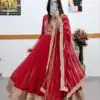 ZC 8957 Red Perfect for Wedding, Party, Lohri, Haldi, Ethnic Day – . Available at ₹999 only. Delivery 4-6 Working Days. Shop now. | Bollywood Gowns, Creative Gowns, Designer Gowns, Embroidered Gowns, Gowns, Party Wear Gowns