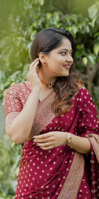 KPR 228 Red in Soft Lichi Silk Jacquard Work Designer Work Saree . Exclusive Offer ₹1349. Delivery 4-6 Working Days. Shop now. | Bollywood Sarees, Creative Sarees, Designer Sarees, Embroidered Sarees, Ethnic Saree, Modern Digital sarees, Party Wear Sarees, Sarees