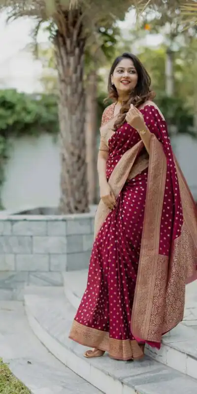 KPR 228 Red in Soft Lichi Silk Jacquard Work Designer Work Saree . Exclusive Offer ₹1349. Delivery 4-6 Working Days. Shop now. | Bollywood Sarees, Creative Sarees, Designer Sarees, Embroidered Sarees, Ethnic Saree, Modern Digital sarees, Party Wear Sarees, Sarees