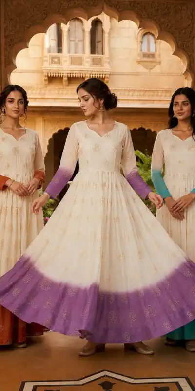 KA 1264 Rust Silver Crunchy Gown Perfect for Wedding, Party, Durga Puja, Ganesh Chaturthi, Family Gatherings – n. Festive Deal ₹1819. Delivery 4-6 Worki | Bollywood Gowns, Creative Gowns, Designer Gowns, Embroidered Gowns, Gowns, Party Wear Gowns