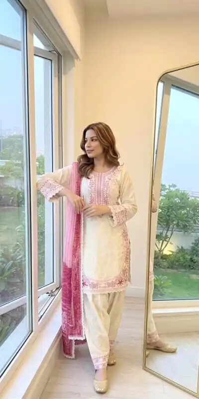 AD 233 White in White Satin Rayon Digital Print & Embroidery Work Salwar Suit . Festive Deal ₹2449. Delivery 4-6 Working Days. Shop now. | Jump Suits, Straight Suits, Casual Suits, Creative suits, Designer Suits, Palazzo Suits, Party Wear Suits, Patiala Suits, Salwar suit