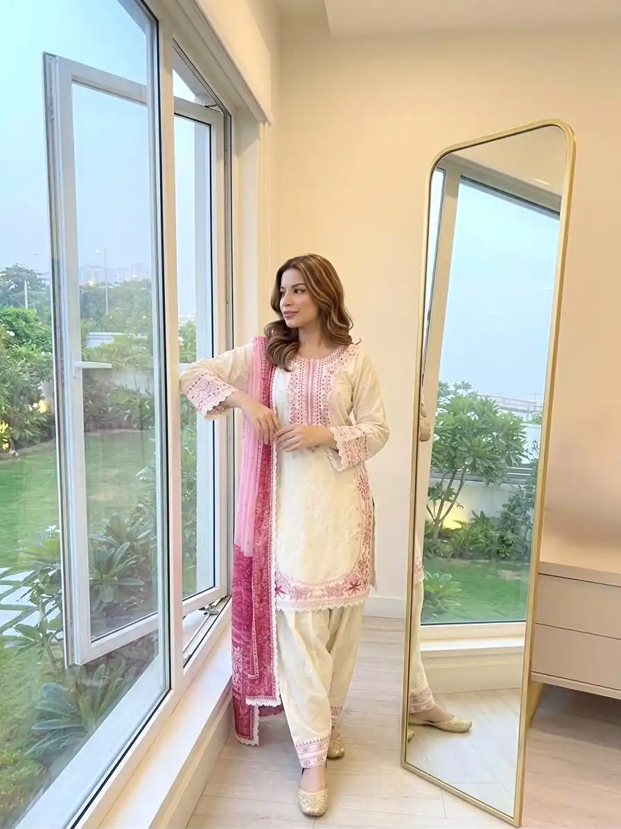 AD 233 White in White Satin Rayon Digital Print & Embroidery Work Salwar Suit . Festive Deal ₹2449. Delivery 4-6 Working Days. Shop now. | Jump Suits, Straight Suits, Casual Suits, Creative suits, Designer Suits, Palazzo Suits, Party Wear Suits, Patiala Suits, Salwar suit