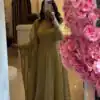 ZB 5069 Yellow Gold Crazy Gown Perfect for Wedding, Party, Mehendi, Anniversary, Onam – . Grab it for ₹2099. Delivery 4-6 Working Days. Shop now. | Bollywood Gowns, Creative Gowns, Designer Gowns, Embroidered Gowns, Gowns, Party Wear Gowns