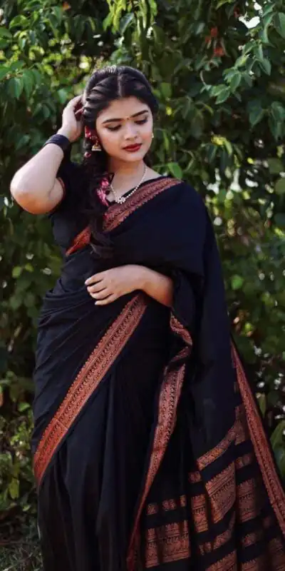 KPR 159 Black Soft Lichi Silk Cloth Saree Perfect for Wedding, Party, Family Gatherings, Sangeet, Ethnic Day – . Festive Deal ₹1349. Delivery 4-6 Workin | Bollywood Sarees, Creative Sarees, Designer Sarees, Embroidered Sarees, Ethnic Saree, Modern Digital sarees, Party Wear Sarees, Sarees