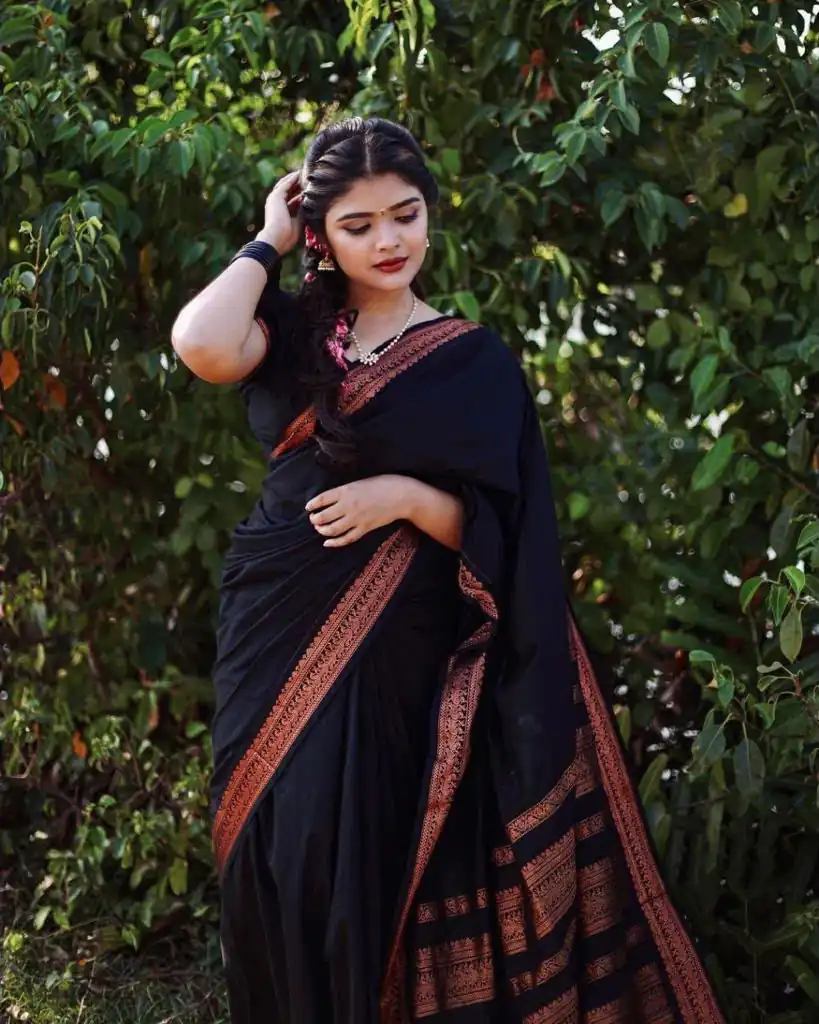 KPR 159 Black Soft Lichi Silk Cloth Saree Perfect for Wedding, Party, Family Gatherings, Sangeet, Ethnic Day – . Festive Deal ₹1349. Delivery 4-6 Workin | Bollywood Sarees, Creative Sarees, Designer Sarees, Embroidered Sarees, Ethnic Saree, Modern Digital sarees, Party Wear Sarees, Sarees