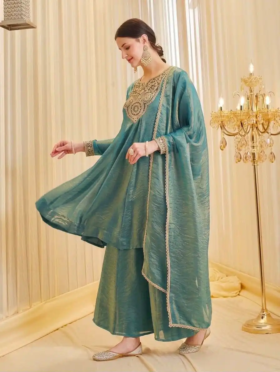 KF 1727 Blue Fandy Silk Salwar Suit Perfect for Wedding, Party, Family Gatherings, Onam, Engagement – . Affordable Price ₹1849. Delivery 4-6 Working Da | Jump Suits, Straight Suits, Casual Suits, Creative suits, Designer Suits, Palazzo Suits, Party Wear Suits, Patiala Suits, Salwar suit