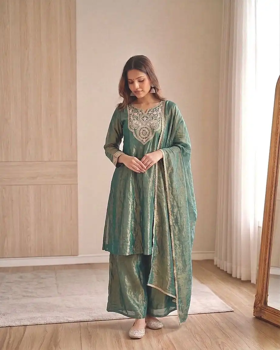 KF 1727 Blue Fandy Silk Salwar Suit Perfect for Wedding, Party, Family Gatherings, Onam, Engagement – . Affordable Price ₹1849. Delivery 4-6 Working Da | Jump Suits, Straight Suits, Casual Suits, Creative suits, Designer Suits, Palazzo Suits, Party Wear Suits, Patiala Suits, Salwar suit