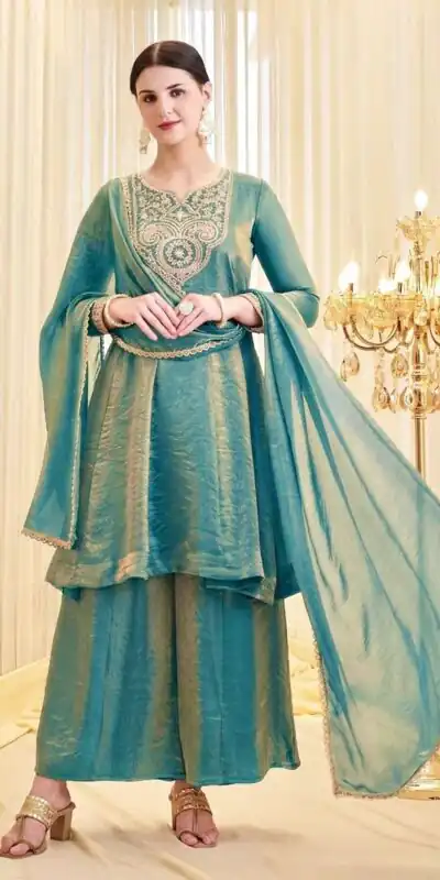 KF 1727 Blue Fandy Silk Salwar Suit Perfect for Wedding, Party, Family Gatherings, Onam, Engagement – . Affordable Price ₹1849. Delivery 4-6 Working Da | Jump Suits, Straight Suits, Casual Suits, Creative suits, Designer Suits, Palazzo Suits, Party Wear Suits, Patiala Suits, Salwar suit