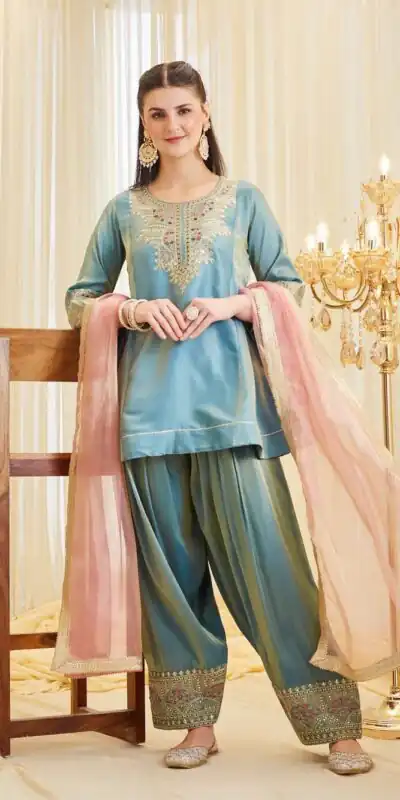 KF 1728 Blue Silk Salwar Suit Perfect for Wedding, Party, Family Gatherings, Onam, Engagement – . Affordable Price ₹2099. Delivery 4-6 Working Da | Jump Suits, Straight Suits, Casual Suits, Creative suits, Designer Suits, Palazzo Suits, Party Wear Suits, Patiala Suits, Salwar suit