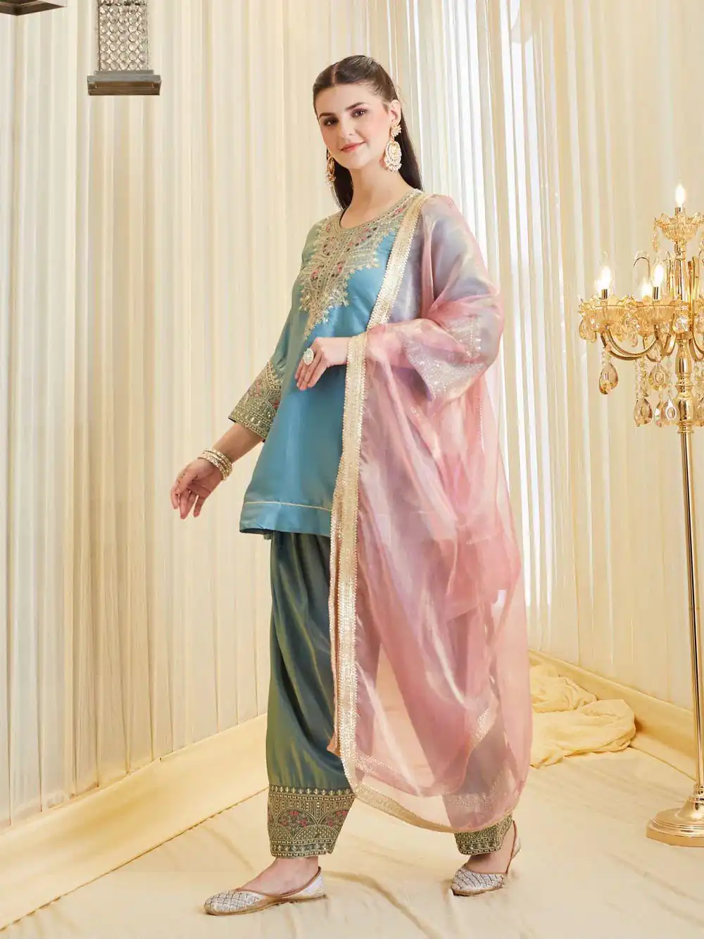 KF 1728 Blue Silk Salwar Suit Perfect for Wedding, Party, Family Gatherings, Onam, Engagement – . Affordable Price ₹2099. Delivery 4-6 Working Da | Jump Suits, Straight Suits, Casual Suits, Creative suits, Designer Suits, Palazzo Suits, Party Wear Suits, Patiala Suits, Salwar suit