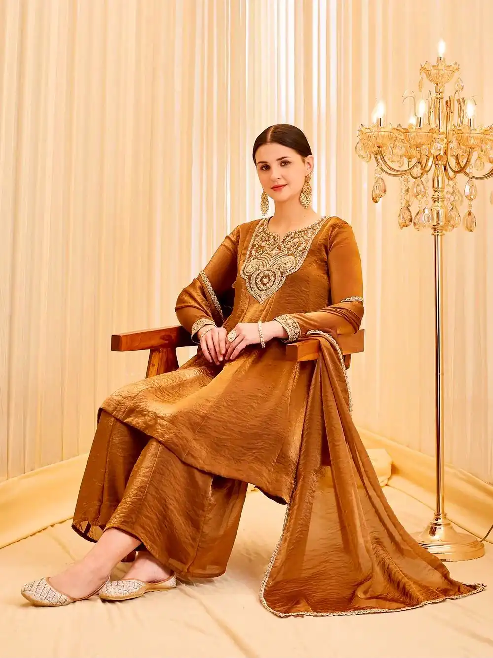 KF 1727 Brown Fandy Silk Salwar Suit Perfect for Wedding, Party, Family Gatherings, Onam, Engagement – . Affordable Price ₹1849. Delivery 4-6 Working Da | Jump Suits, Straight Suits, Casual Suits, Creative suits, Designer Suits, Palazzo Suits, Party Wear Suits, Patiala Suits, Salwar suit