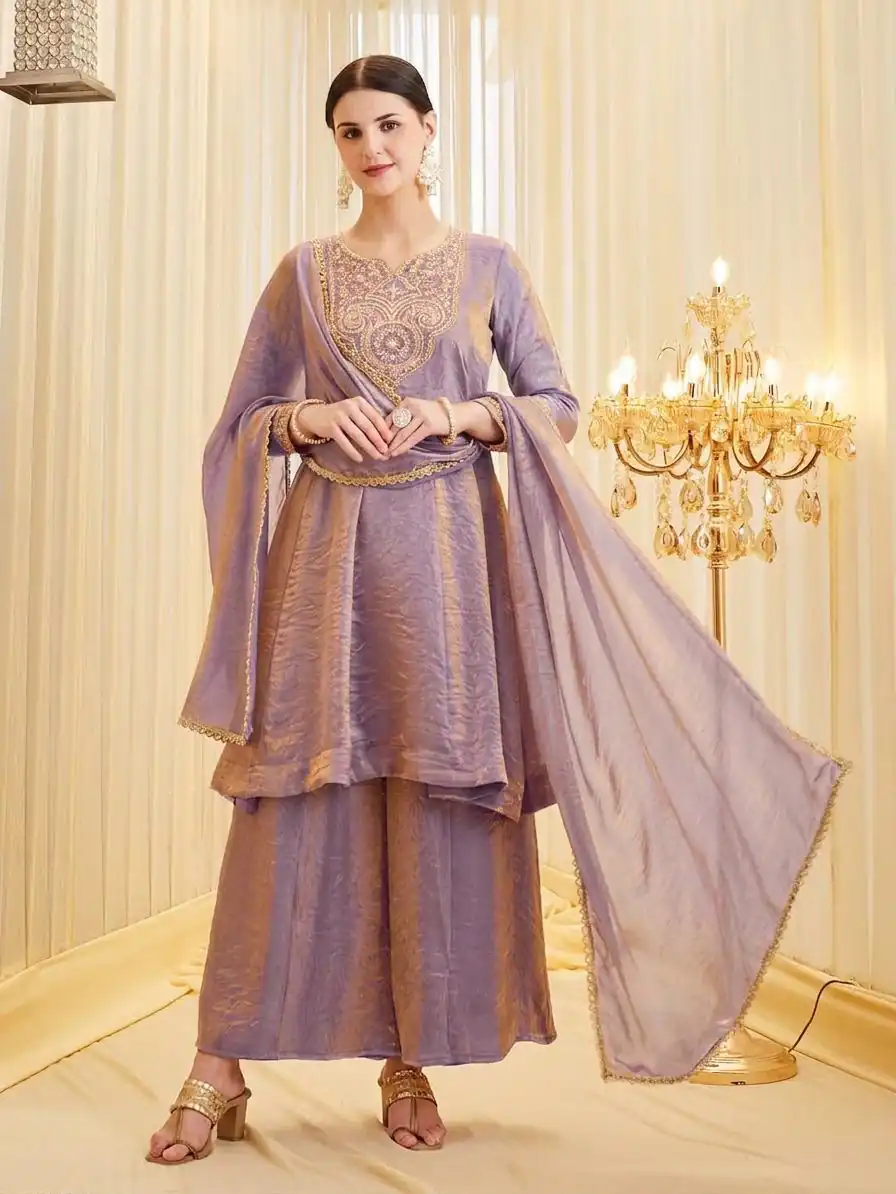 KF 1727 Lavender Fandy Silk Salwar Suit Perfect for Wedding, Party, Family Gatherings, Onam, Engagement – . Affordable Price ₹1849. Delivery 4-6 Working Da | Jump Suits, Straight Suits, Casual Suits, Creative suits, Designer Suits, Palazzo Suits, Party Wear Suits, Patiala Suits, Salwar suit