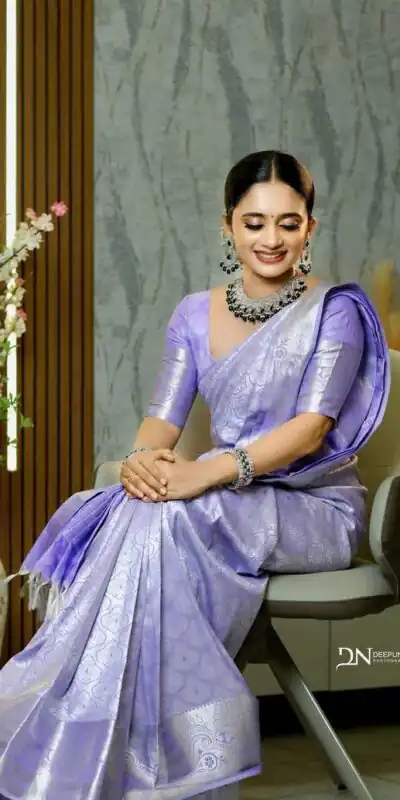 KPR 259 Lavender Soft Lichi Silk Saree with Lace Work & Lace Border. Introductory Price ₹1349. Delivery 4-6 Working Days. Shop now. | Bollywood Sarees, Creative Sarees, Designer Sarees, Embroidered Sarees, Ethnic Saree, Modern Digital sarees, Party Wear Sarees, Sarees